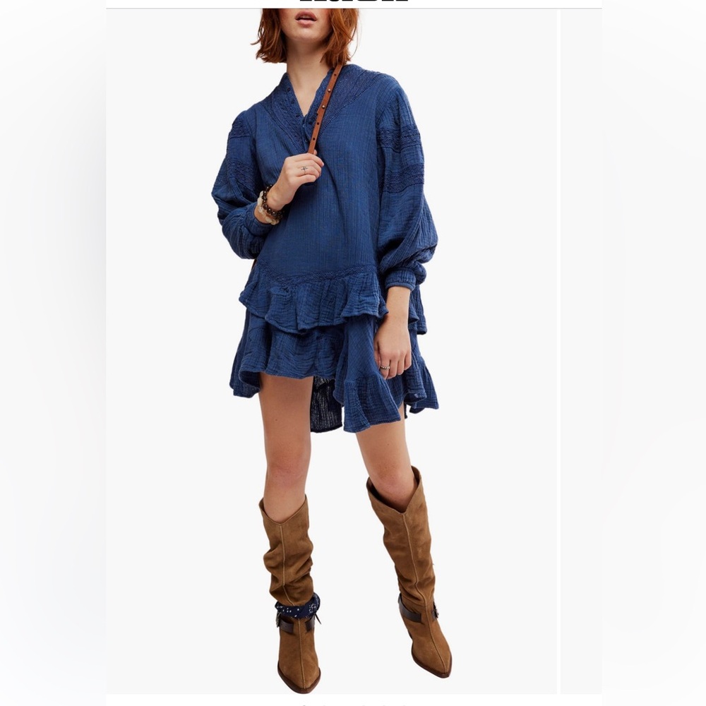 Free people long sleeve Sachi mini dress $168 NWT xs